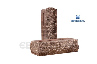 Облицовочный кирпич Евроцегла пустотелый скала тычковой 220x90x65 мм коричневый